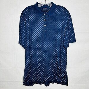 Polo Golf Ralph Lauren Shirt Men's Size L Navy Dotted Pima Cotton Short-Sleeve